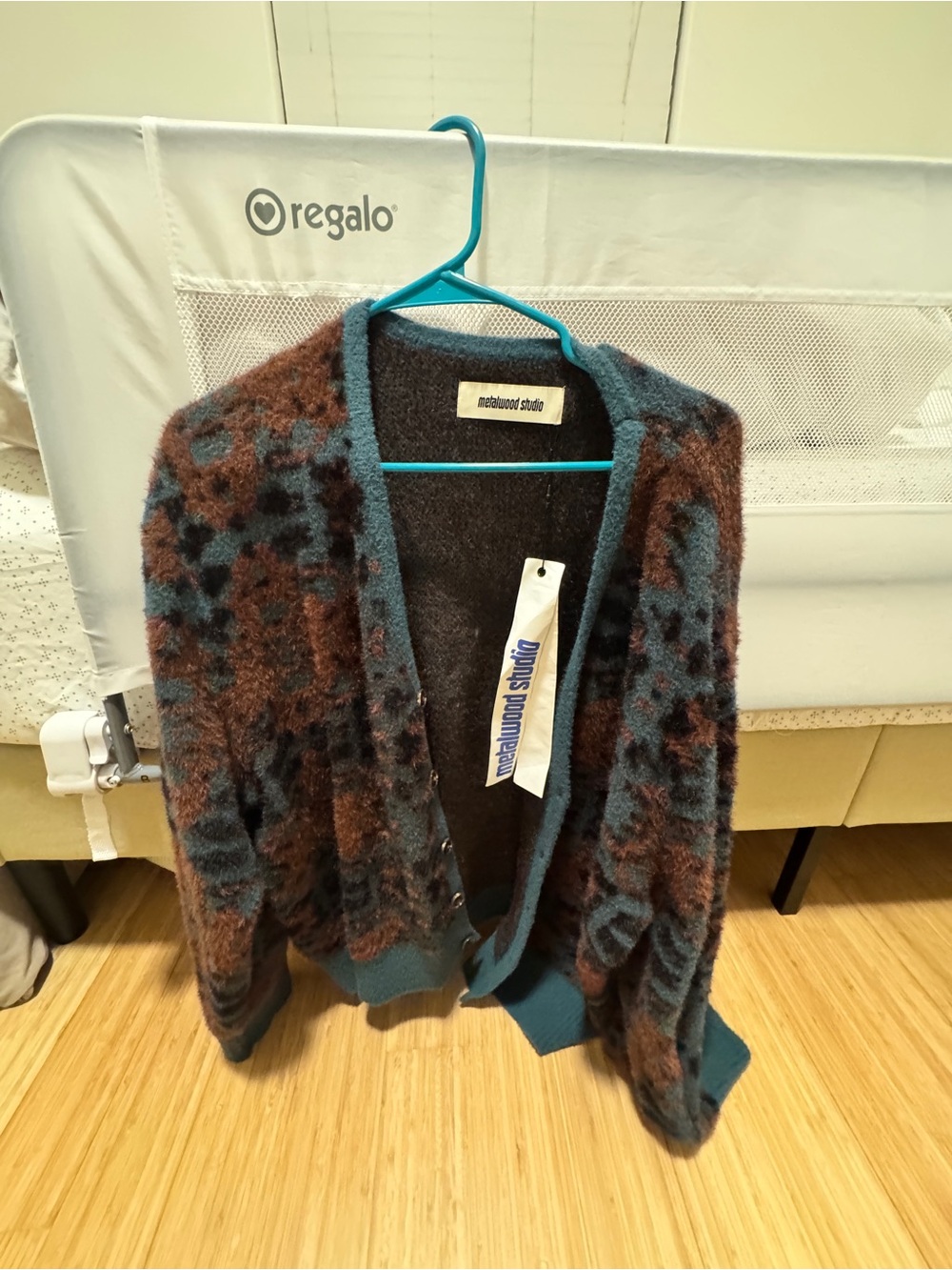Brand new with tags blue Metalwood Houston knit cardigan size XL